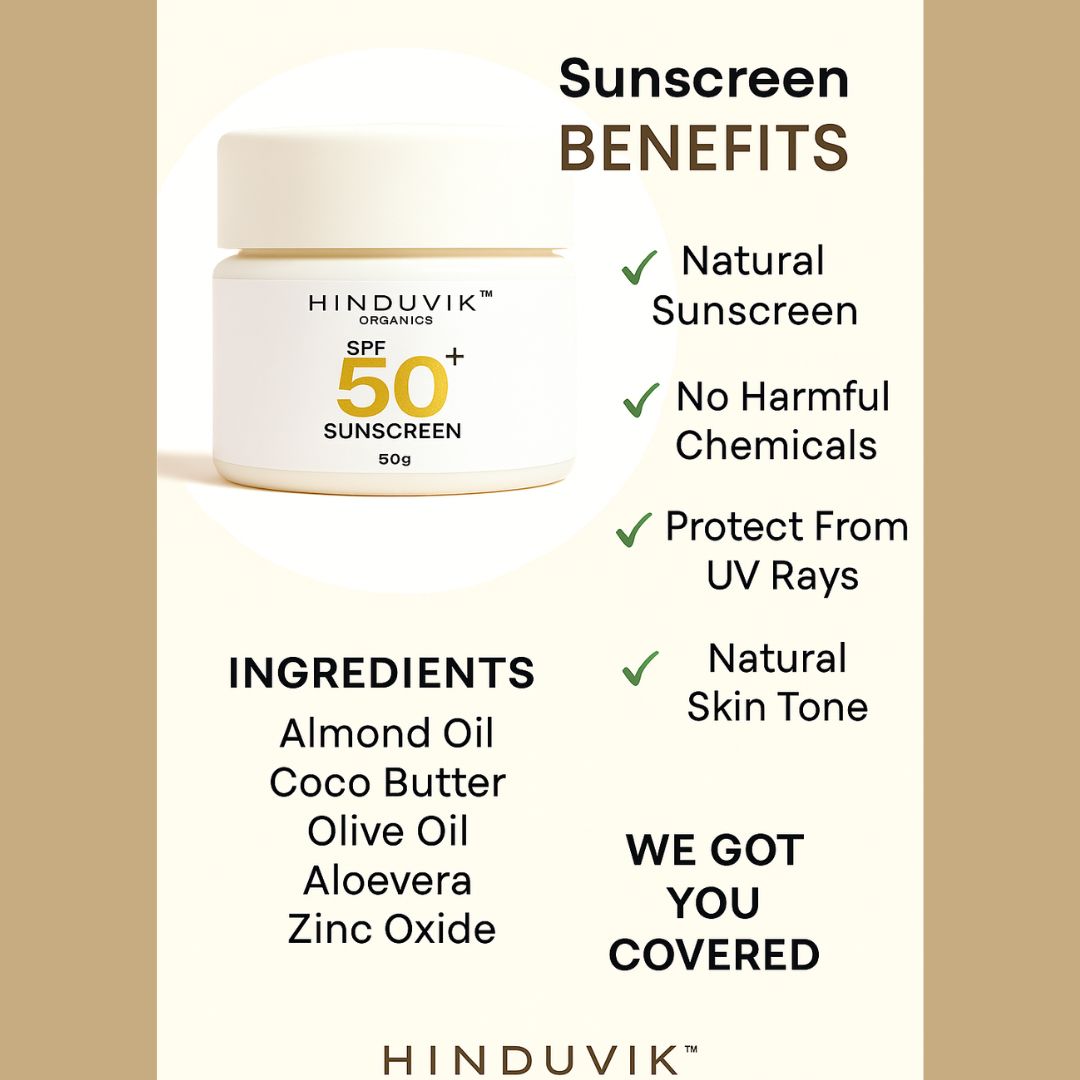 HINDUVIK SPF 50+ Mineral Sunscreen | Luxury Natural UV Defense