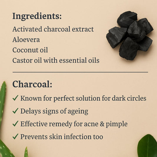 Luxury Charcoal Face Wash – Anti-Acne & Glow Cleanser with Aloe Vera & Essential Oils – 50ml