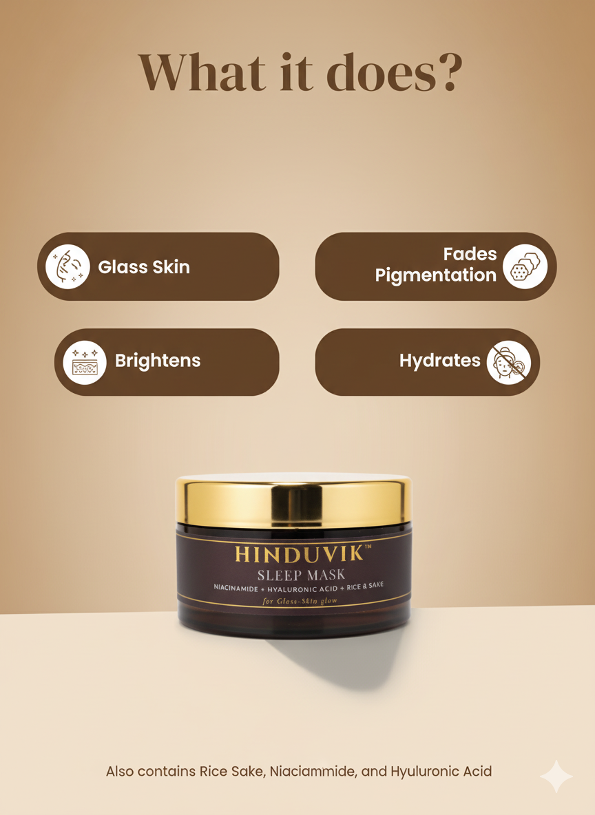 Rice & Sake Overnight Mask for Luminous Glass Skin | With Niacinamide, Pro Vitamin B5 & Hyaluronic Acid | 50ml