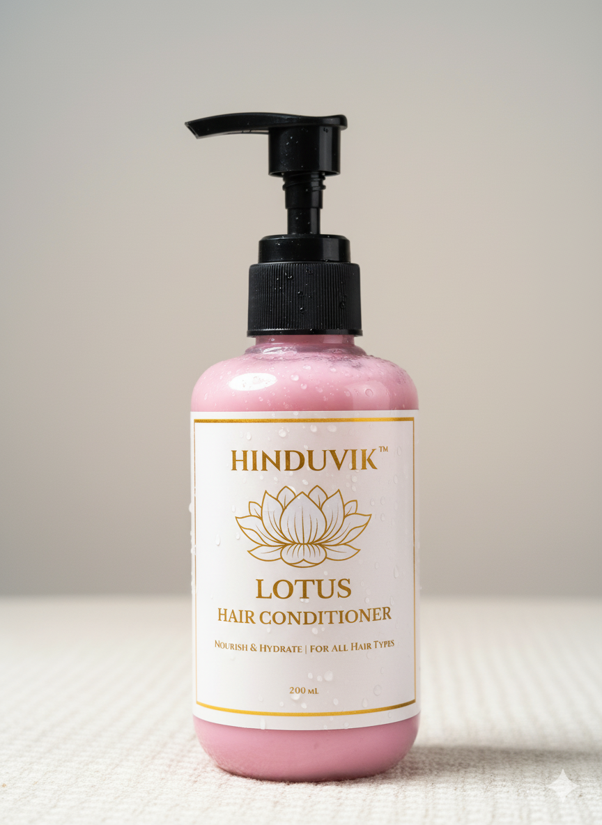HINDUVIK Hair Care Combo: Anti-Hair Fall Herbal Shampoo & Lotus Nourishing Conditioner