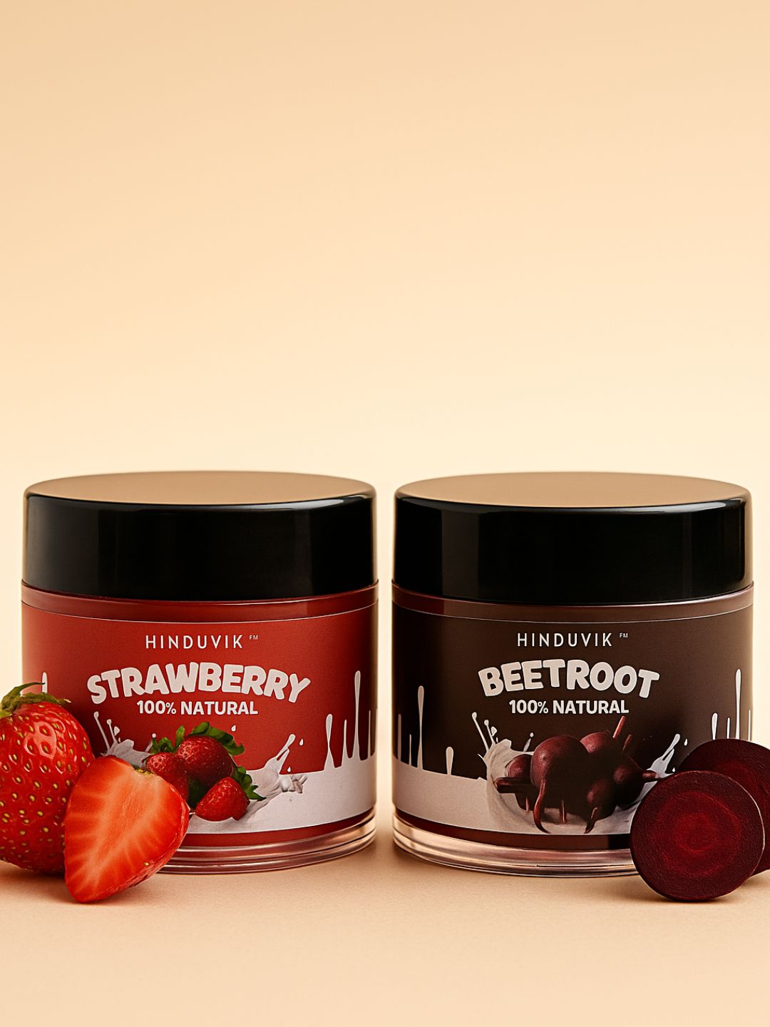 Strawberry & Beetroot Lip Balm Combo | 100% Natural | Tinted Nourishment | Vegan-15ml