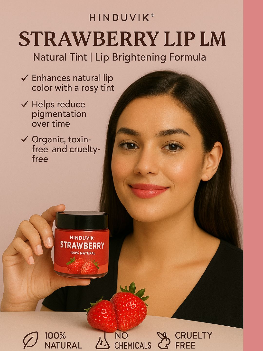 Strawberry & Beetroot Lip Balm Combo | 100% Natural | Tinted Nourishment | Vegan-15ml