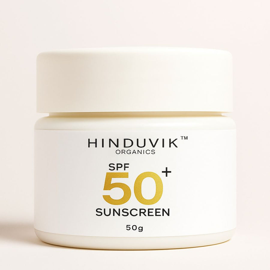 HINDUVIK SPF 50+ PA+++  Mineral Sunscreen With Zinc-Oxide | Luxury Natural UVA/UVB Defense Up to 16hrs