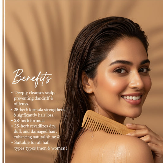 HINDUVIK Herbal Shampoo for Hair Fall Control, Dandruff Solution & Regrowth With 28 Herbs | Sulfate & Paraben Free-100ml