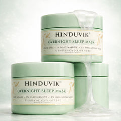 HINDUVIK Sleep Mask (Pack of 2 - SALE) Rice & Sake Overnight Mask for Luminous Glass Skin | With Niacinamide, Pro Vitamin B5 & Hyaluronic Acid | 100ml