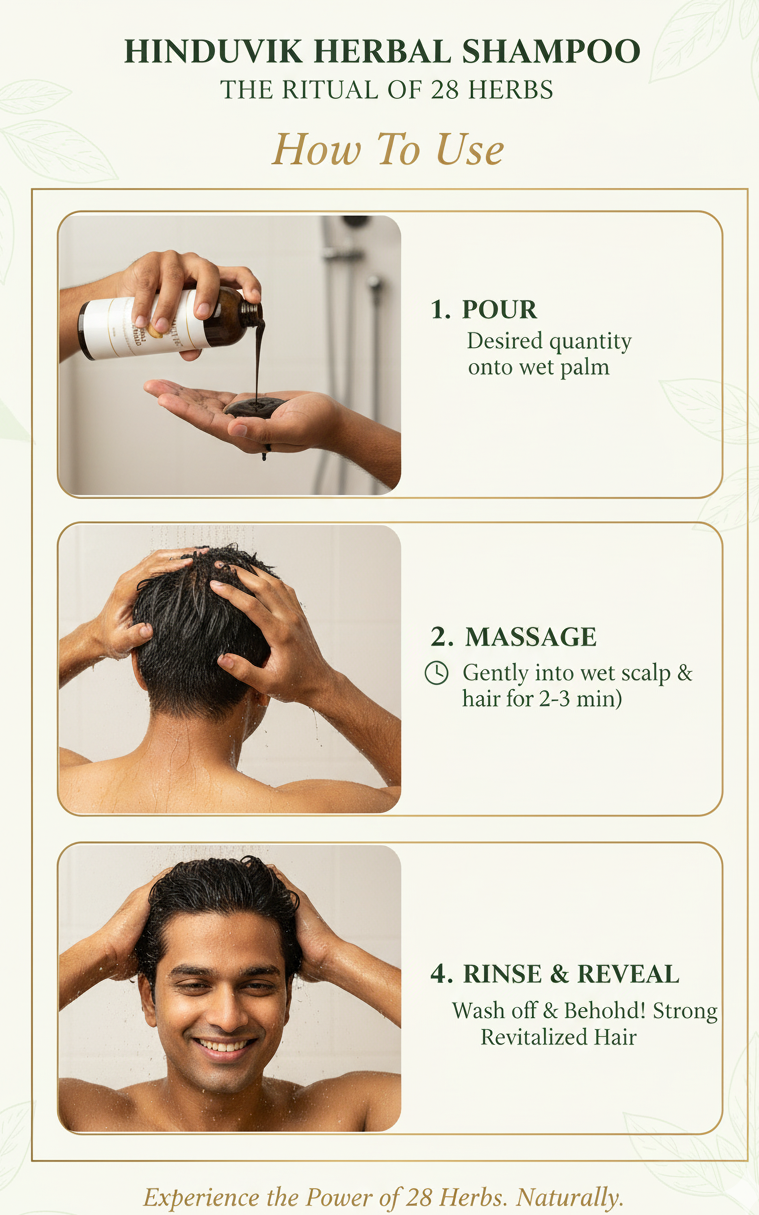 HINDUVIK Hair Care Combo: Anti-Hair Fall Herbal Shampoo & Lotus Nourishing Conditioner