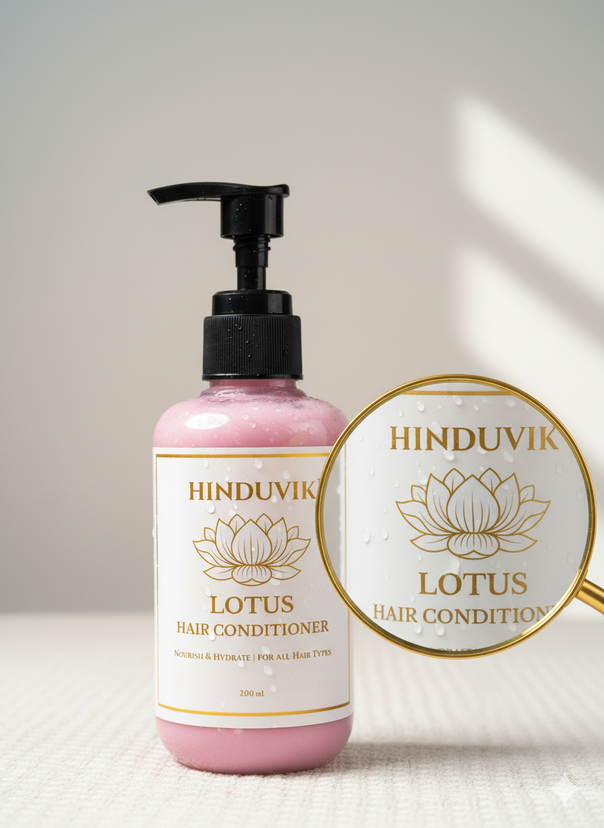 HINDUVIK Hair Care Combo: Anti-Hair Fall Herbal Shampoo & Lotus Nourishing Conditioner