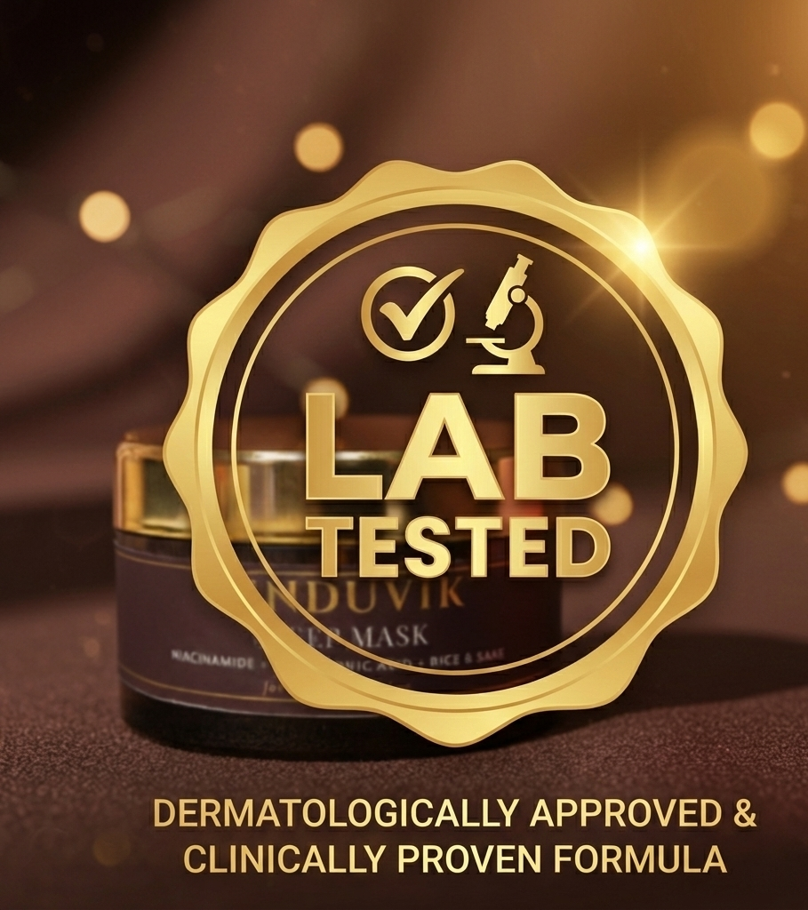 HINDUVIK Sleep Mask (Pack of 2 - SALE) Rice & Sake Overnight Mask for Luminous Glass Skin | With Niacinamide, Pro Vitamin B5 & Hyaluronic Acid | 100ml